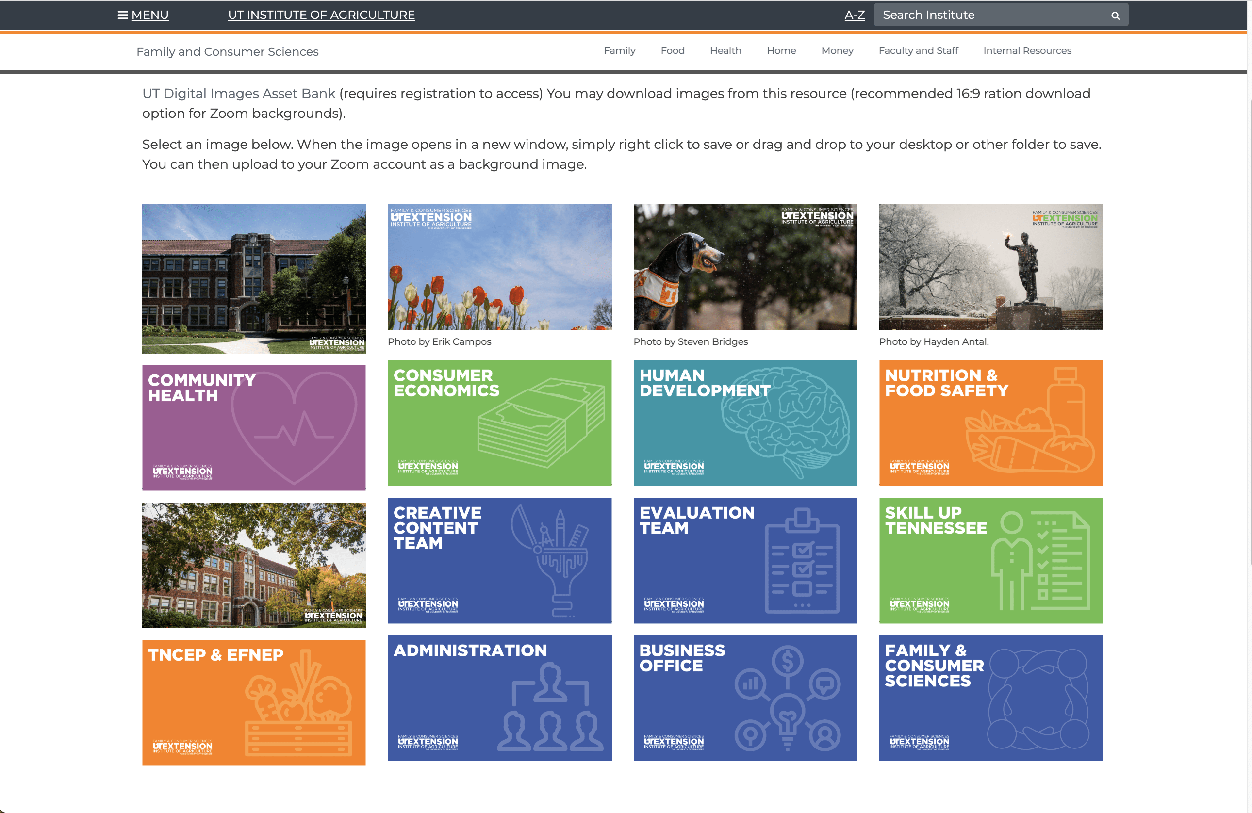 Examples of the team resources managed within the in the FCS Toolkit (Wordpress)